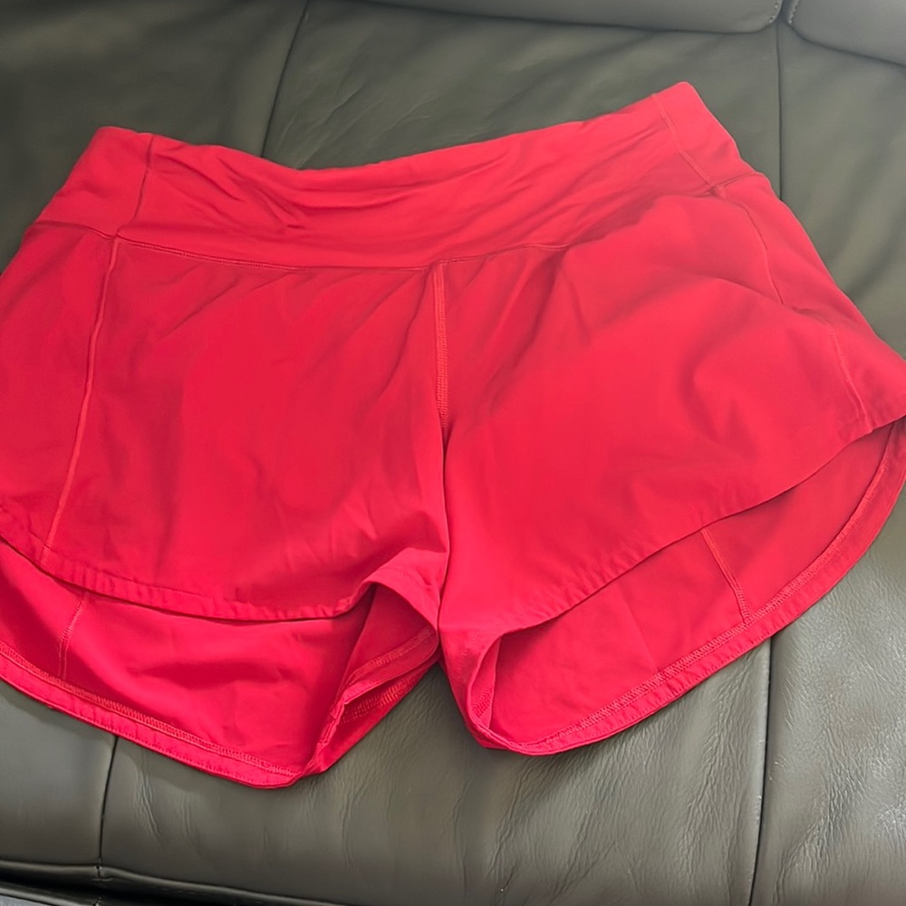 Red size 6 lulu shorts
